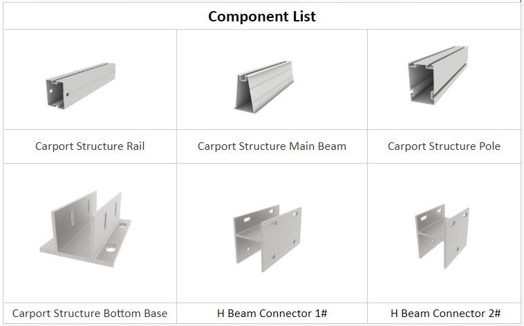 solar panel canopy components