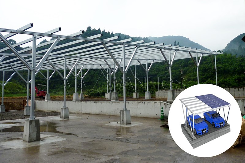Home Solar Panel Carport Structure Real Scene Home Solar Panel Carport Structure Real Scene