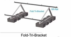 Fold tri-bracket systém ploché střešní regálový systém